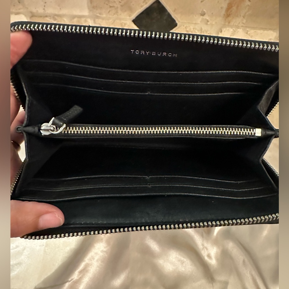 Tory Burch Wallet Python Embossed Leather,Silver … - image 6